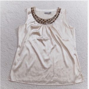 Chico’s sequin neck beaded tank top